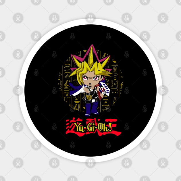 Chibi Yami Yugi Hieroglyph Background - Yu-Gi-Oh! Magnet by Otaku Vibes